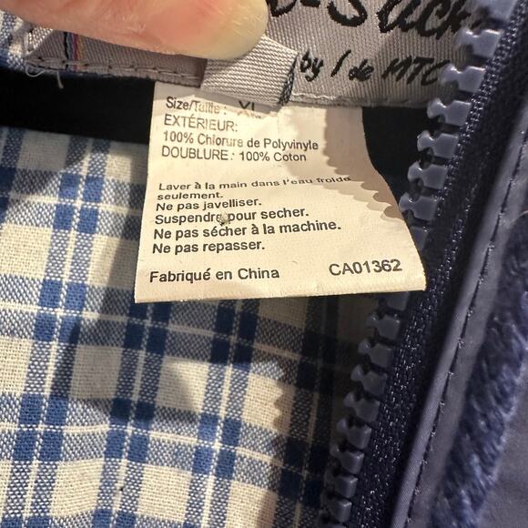 Thermal-Slicks Size XL Rain Jacket Coat Blue Plaid Lining Hooded - Picture 6 of 13